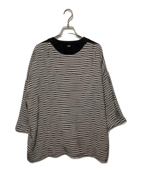 offline（オフライン）offline (オフライン) 総柄ショートスリーブシャツ ホワイト×ブラック サイズ:Lの古着・服飾アイテム