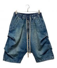 AF ARTEFACT（エーエフ アーティファクト）の古着「DENIM TUCK SHORTS/テニムタックショーツ」｜インディゴ