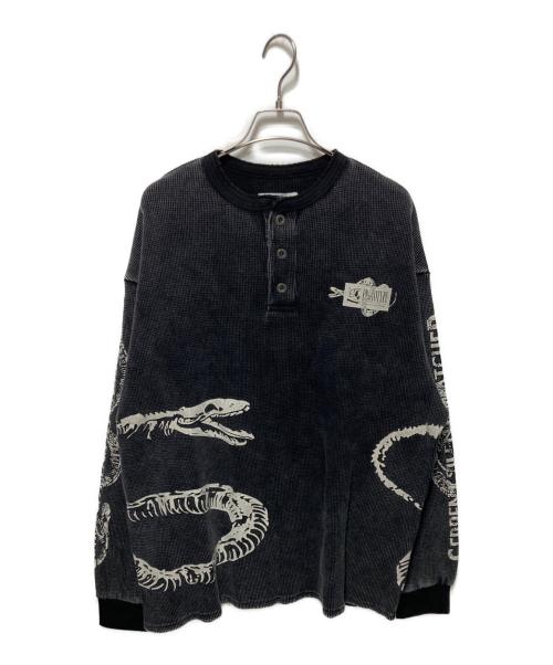 ETCE（イーティーシーイー）ETCE (イーティーシーイー) プロトタイプヘンリーネックカットソー ブラック サイズ:Lの古着・服飾アイテム
