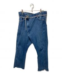 MAISON EUREKA（メゾンエウレカ）の古着「VINTAGE REWORK BIGGY 017/ヴィンテージレワークバギー/変形デニムパンツ」｜インディゴ