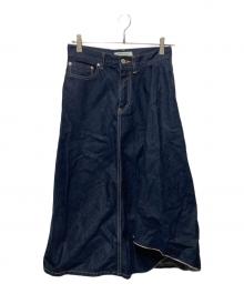beautiful people（ビューティフルピープル）の古着「iregular hem A-line skirt」｜インディゴ