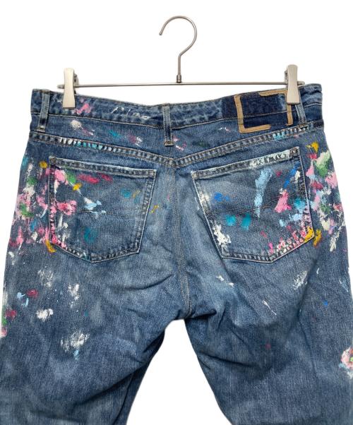 POLO RALPH LAUREN（ポロ・ラルフローレン）POLO RALPH LAUREN (ポロ・ラルフローレン) ペイント加工デニムパンツ インディゴ サイズ:81の古着・服飾アイテム