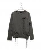sodukスドーク）の古着「ribbons long sleeve shirt」｜グレー