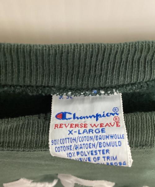Champion REVERSE WEAVE（チャンピオン リバース ウィーブ）Champion REVERSE WEAVE (チャンピオン リバース ウィーブ) クルーネックスウェット グリーン サイズ:XLの古着・服飾アイテム