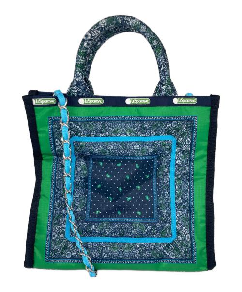 LeSportsac（レスポートサック）LeSportsac (レスポートサック) トートバッグ グリーン×ネイビーの古着・服飾アイテム