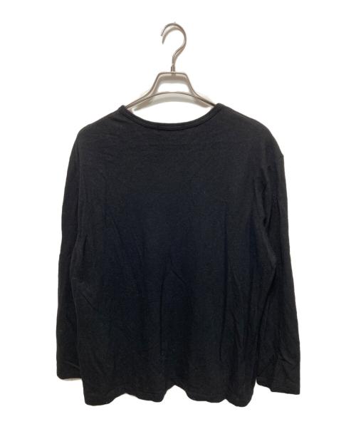 YOHJI YAMAMOTO（ヨウジヤマモト）YOHJI YAMAMOTO (ヨウジヤマモト) SUPER 120 WOOL SINGLE JERSEY ROUND NECK LS TEE ブラック サイズ:SIZE3の古着・服飾アイテム
