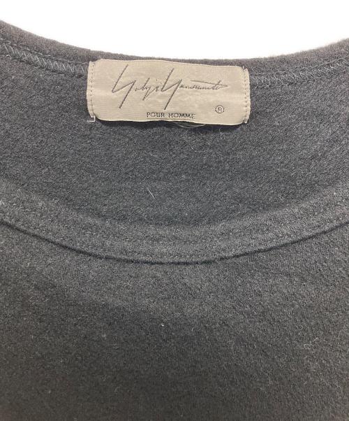 YOHJI YAMAMOTO（ヨウジヤマモト）YOHJI YAMAMOTO (ヨウジヤマモト) SUPER 120 WOOL SINGLE JERSEY ROUND NECK LS TEE ブラック サイズ:SIZE3の古着・服飾アイテム