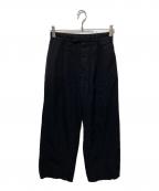ATONエイトン）の古着「WOOL TROPICAL TAPERED EASY PANTS/ウールトロピカルテーパードパンツ」｜ブラック