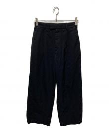 ATON（エイトン）の古着「WOOL TROPICAL TAPERED EASY PANTS/ウールトロピカルテーパードパンツ」｜ブラック