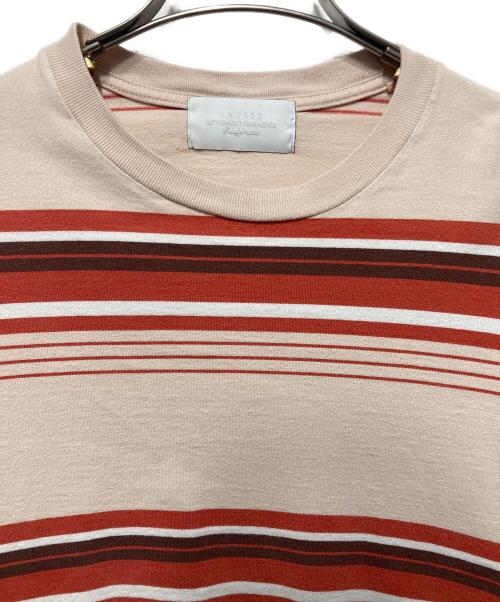 UNUSED（アンユーズド）UNUSED (アンユーズド) Long-sleeve border T-shirt/ロングスリーブボーダーシャツ ピンクの古着・服飾アイテム