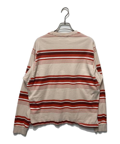 UNUSED（アンユーズド）UNUSED (アンユーズド) Long-sleeve border T-shirt/ロングスリーブボーダーシャツ ピンクの古着・服飾アイテム