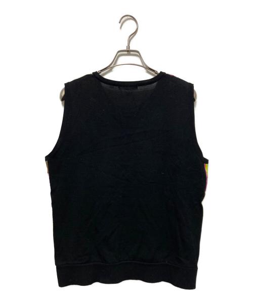 LEONARD SPORT（レオナール スポーツ）LEONARD SPORT (レオナール スポーツ) 総柄ノースリーブニット ブラック×ピンク サイズ:42の古着・服飾アイテム