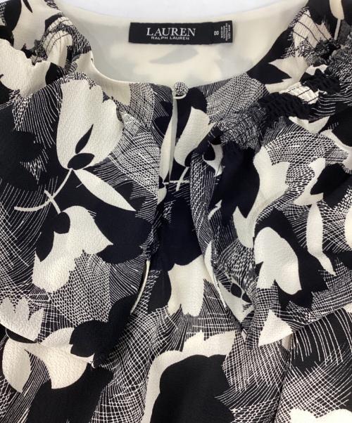 LAUREN RALPH LAUREN（ローレンラルフローレン）LAUREN RALPH LAUREN (ローレンラルフローレン) ワンピース ホワイト×ブラック サイズ:00の古着・服飾アイテム