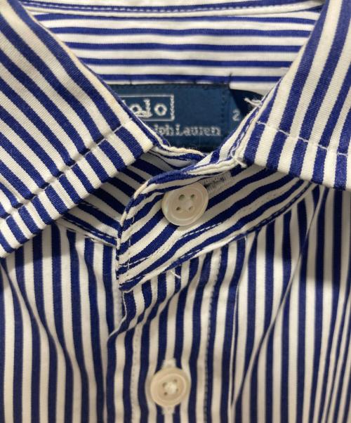POLO RALPH LAUREN（ポロ・ラルフローレン）POLO RALPH LAUREN (ポロ・ラルフローレン) ストライプシャツ ネイビー×ホワイト サイズ:2の古着・服飾アイテム
