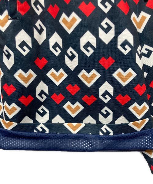 GUCCI（グッチ）GUCCI (グッチ) 総柄デザイン ショートパンツ ネイビー×レッド サイズ:Lの古着・服飾アイテム