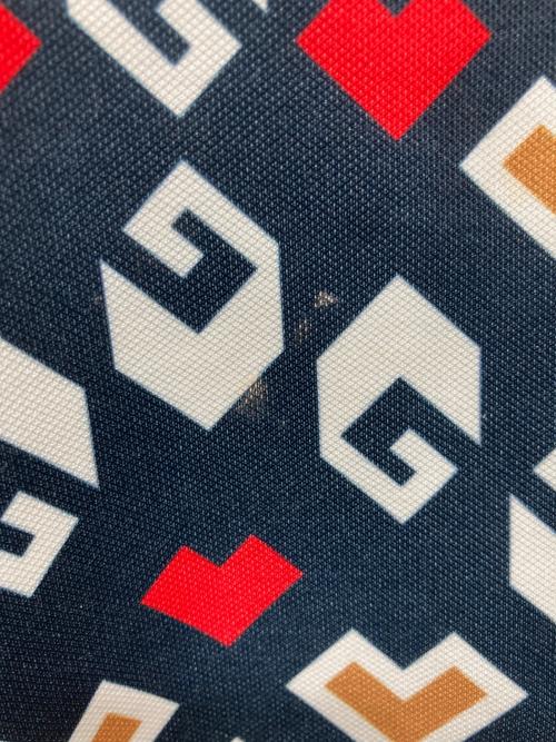 GUCCI（グッチ）GUCCI (グッチ) 総柄デザイン ショートパンツ ネイビー×レッド サイズ:Lの古着・服飾アイテム