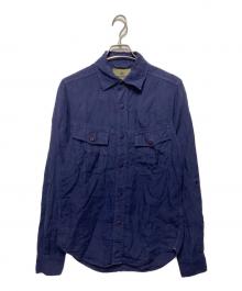 NIGEL CABOURN（ナイジェルケーボン）の古着「リネンアーミーシャツ」｜ネイビー