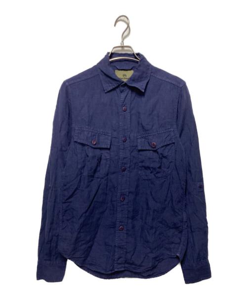 NIGEL CABOURN（ナイジェルケーボン）NIGEL CABOURN (ナイジェルケーボン) リネンアーミーシャツ ネイビー サイズ:44の古着・服飾アイテム