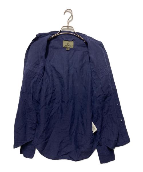 NIGEL CABOURN（ナイジェルケーボン）NIGEL CABOURN (ナイジェルケーボン) リネンアーミーシャツ ネイビー サイズ:44の古着・服飾アイテム