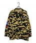 A BATHING APE（アベイシングエイプ）の古着「コットン カモ シャーク ワッペン ワークシャツジャケット」｜ベージュ×カーキ