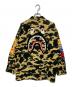 A BATHING APE (アベイシングエイプ) コットン カモ シャーク ワッペン ワークシャツジャケット ベージュ×カーキ サイズ:M：17000円