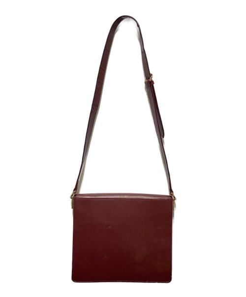 Cartier（カルティエ）Cartier (カルティエ) スクエアショルダーバッグ ボルドーの古着・服飾アイテム
