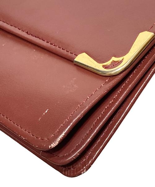 Cartier（カルティエ）Cartier (カルティエ) スクエアショルダーバッグ ボルドーの古着・服飾アイテム