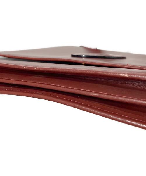 Cartier（カルティエ）Cartier (カルティエ) スクエアショルダーバッグ ボルドーの古着・服飾アイテム