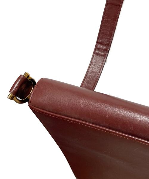 Cartier（カルティエ）Cartier (カルティエ) スクエアショルダーバッグ ボルドーの古着・服飾アイテム
