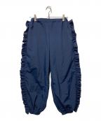 NON TOKYOノントーキョー）の古着「FRILL TRACK PANTS/フリルトラックパンツ」｜ネイビー