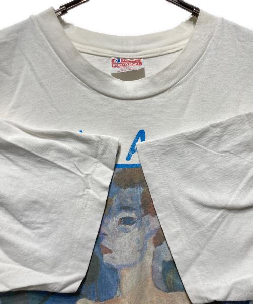 Hanes（ヘインズ）Hanes (ヘインズ) 90'sプリントTシャツ ホワイト×ブルー サイズ:XLの古着・服飾アイテム