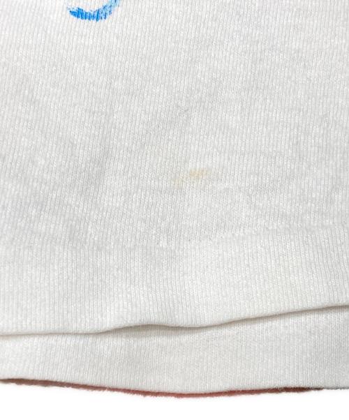 Hanes（ヘインズ）Hanes (ヘインズ) 90'sプリントTシャツ ホワイト×ブルー サイズ:XLの古着・服飾アイテム