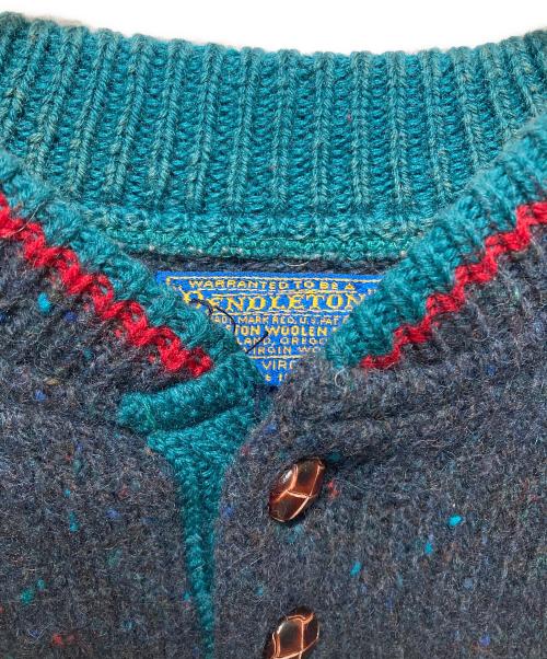 PENDLETON（ペンドルトン）PENDLETON (ペンドルトン) ヘンリーネックニット グレー サイズ:Lの古着・服飾アイテム