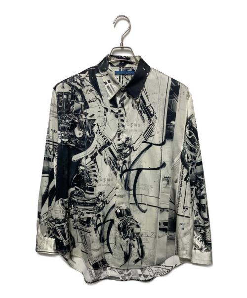 semoh（セモー）semoh (セモー) New Family Graphic Shirt/ニューファミリーグラフフィックシャツ ホワイト×ブラック サイズ:1の古着・服飾アイテム