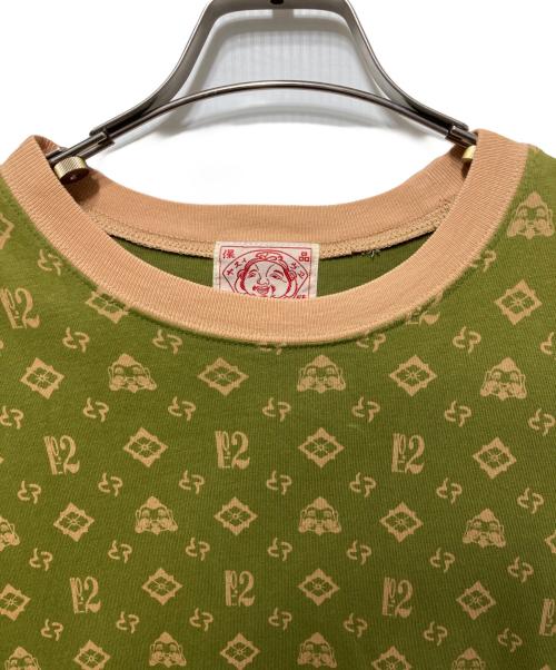 EVISU（エヴィス）EVISU (エヴィス) 総柄Tシャツ グリーン サイズ:38の古着・服飾アイテム