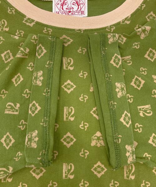 EVISU（エヴィス）EVISU (エヴィス) 総柄Tシャツ グリーン サイズ:38の古着・服飾アイテム
