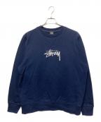 stussyステューシー）の古着「刺繍スウェット」｜ネイビー