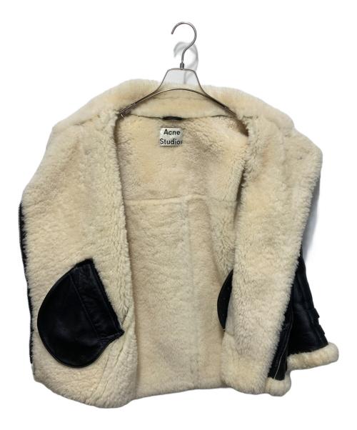 Acne studios（アクネ ストゥディオズ）Acne studios (アクネ ストゥディオズ) VELOCITEムートンライダースジャケット ブラック サイズ:34の古着・服飾アイテム