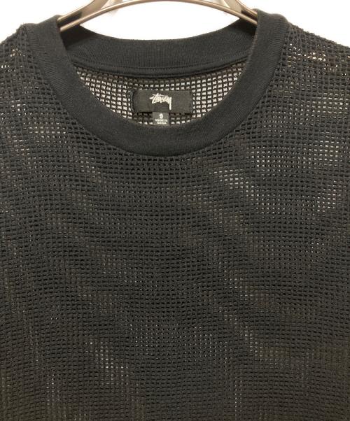 stussy（ステューシー）stussy (ステューシー) Cotton Mesh LS Crew ブラック サイズ:Ｓの古着・服飾アイテム
