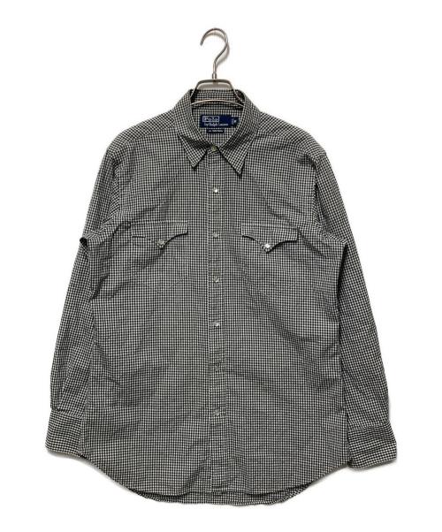 POLO RALPH LAUREN（ポロ・ラルフローレン）POLO RALPH LAUREN (ポロ・ラルフローレン) ウエスタンシャツ ホワイト×ブラック サイズ:Ｍの古着・服飾アイテム