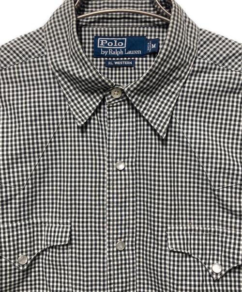 POLO RALPH LAUREN（ポロ・ラルフローレン）POLO RALPH LAUREN (ポロ・ラルフローレン) ウエスタンシャツ ホワイト×ブラック サイズ:Ｍの古着・服飾アイテム