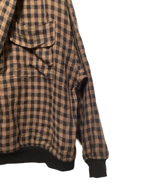 HAVERSACK（ハバーサック）HAVERSACK (ハバーサック) プルオーバーシャツ ブラウン×ブラック サイズ:Mの古着・服飾アイテム