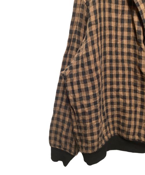 HAVERSACK（ハバーサック）HAVERSACK (ハバーサック) プルオーバーシャツ ブラウン×ブラック サイズ:Mの古着・服飾アイテム