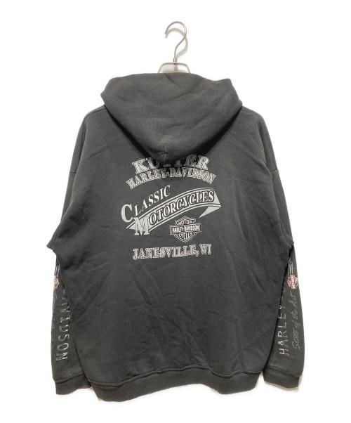 HARLEY-DAVIDSON（ハーレーダビッドソン）HARLEY-DAVIDSON (ハーレーダビッドソン) ジップパーカー ブラック サイズ:2Xの古着・服飾アイテム