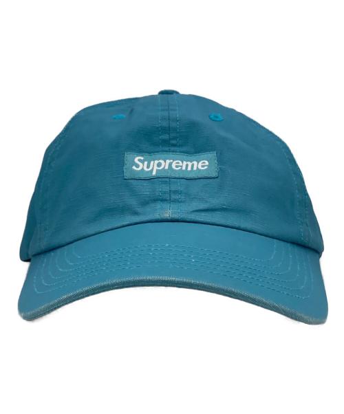 SUPREME（シュプリーム）SUPREME (シュプリーム) Small Box Coated Linen 6Panel Cap/スモールボックスロゴ6パネルキャップ ブルーの古着・服飾アイテム
