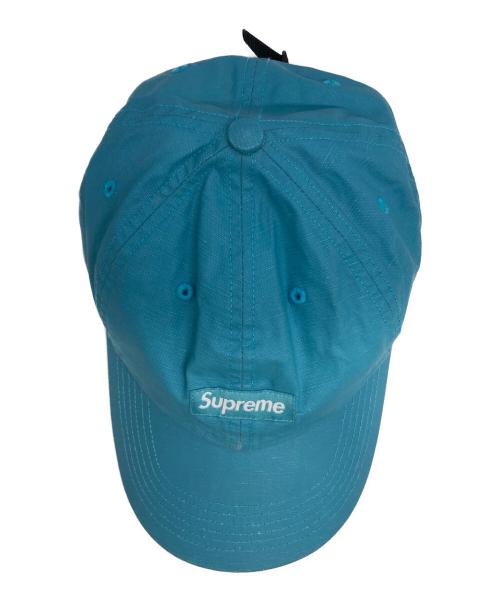 SUPREME（シュプリーム）SUPREME (シュプリーム) Small Box Coated Linen 6Panel Cap/スモールボックスロゴ6パネルキャップ ブルーの古着・服飾アイテム
