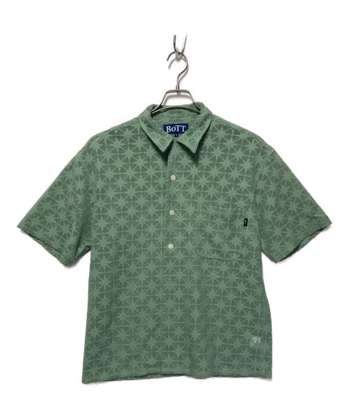 BoTT（ボット）BoTT (ボット) スパークル メッシュ ショートスリーブ シャツ グリーン サイズ:Ｓの古着・服飾アイテム