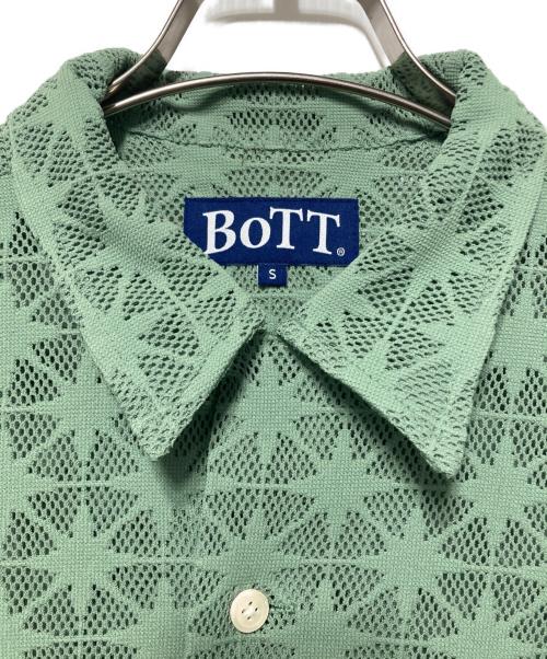BoTT（ボット）BoTT (ボット) スパークル メッシュ ショートスリーブ シャツ グリーン サイズ:Ｓの古着・服飾アイテム
