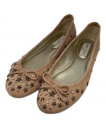 JIMMY CHOO（ジミーチュウ）の古着「スタッズバレエシューズ」｜ブラウン
