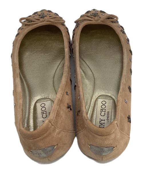JIMMY CHOO（ジミーチュウ）JIMMY CHOO (ジミーチュウ) スタッズバレエシューズ ブラウン サイズ:SIZE 37の古着・服飾アイテム
